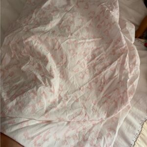 Pottery Barn Kids Pink and White bunny crib sheet